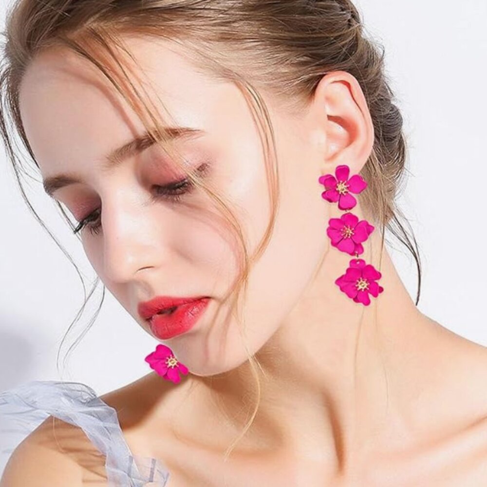 Boho Flower Dangle Earring - Picture 7 of 16